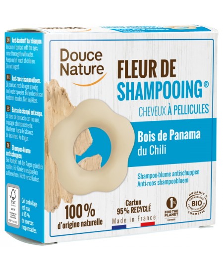 Fleur de Shampooing solide antipelliculaire Argile - Douce Nature bois de Panama argile purifiante Espritphyto