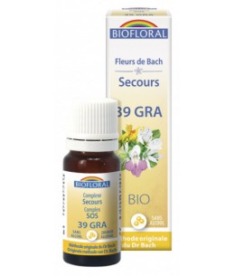 Complexe de secours sos en granules sans alcool - 10 gr - Biofloral calme et relaxation Espritphyto