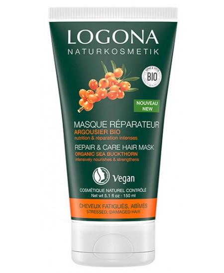 Logona - Masque capillaire réparateur Argousier Bio 150ml cheveux abîmés et dévitalisés Espritphyto