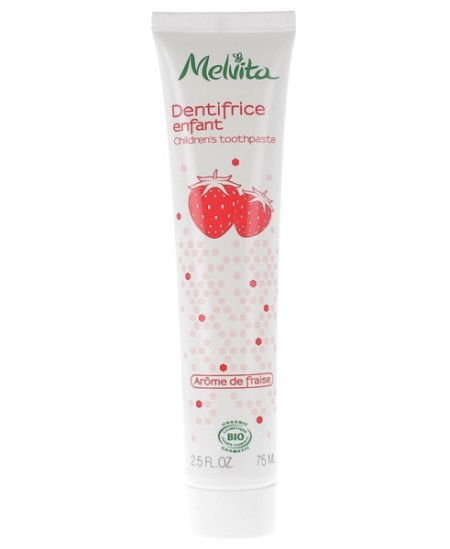 Dentifrice enfant arôme Fraise - 75 ml - Melvita sorbitol sans fluor Espritphyto