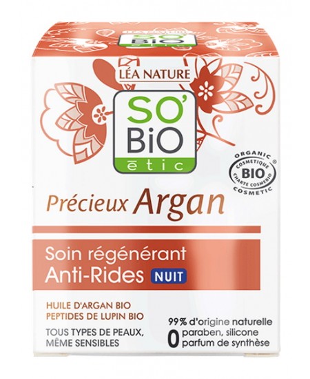 So Bio Etic - Soin régénérant Anti Rides nuit Précieux Argan 50 ml