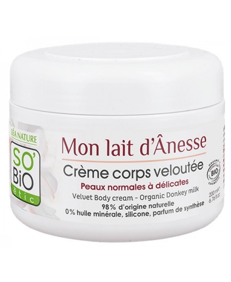 So Bio Etic Crème Corps veloutée nourrissante Mon lait d'Ânesse 200ml