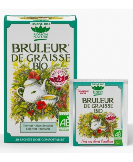 Romon Nature - Tisane Bruleur de graisses Bio 20 sachets complexe Bruleur Capitons Espritphyto thé vert café vert Romon Nature - Tisane Bruleur de graisses Bio 20 sachets complexe Bruleur Capitons Espritphyto thé vert café vert