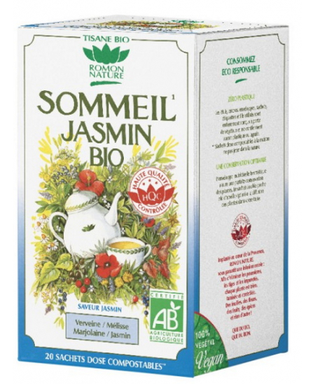 Tisane Sommeil Jasmin bio - 20 sachets - Romon Nature mélisse jasmin Espritphyto