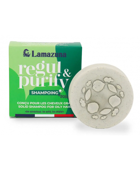 Lamazuna - Shampoing solide Cheveux gras argile verte et spiruline 70gr