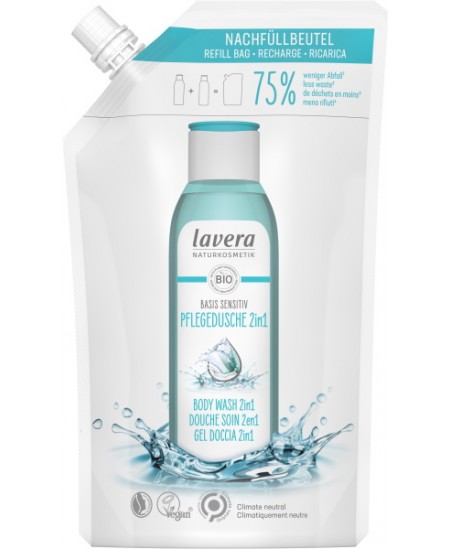 Lavera - Recharge Gel Douche Soin 2en1 basis sensitiv 500 ml aloe vera kératine végétale Espritphyto