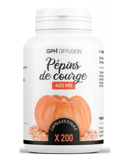 Huile de Pépins de Courge bio - 200 Capsules - GPH Diffusion confort urinaire homme Espritphyto Huile de Pépins de Courge bio - 200 Capsules - GPH Diffusion confort urinaire homme Espritphyto