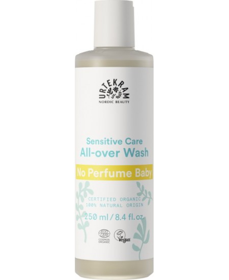 Urtekram - Gel Lavant bébé corps et cheveux sans parfum 250ml peau délicate no perfume Espritphyto