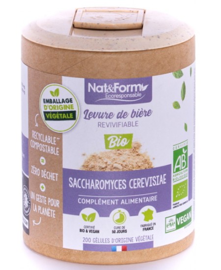 Nat et Form - Levure de bière revivifiable Bio 200 gélules Espritphyto Nat et Form - Levure de bière revivifiable Bio 200 gélules Espritphyto