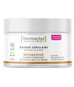 Masque capillaire réparateur Cheveux secs fragilisés ou cassants - 250ml - Dermaclay argile jojoba olive Espritphyto
