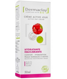 Dermaclay  - Crème Active Jour Hydratante Equilibrante 50ml peaux normales à mixtes Espritphyto