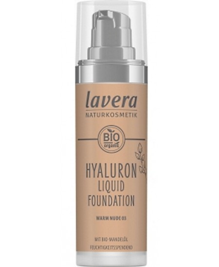 Lavera - Fond de teint Hyaluron Warm Nude 03 30ml teinte naturelle Nude contre les imperfections Espritphyto