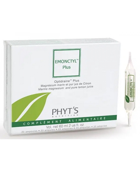 Phyt's - Emonctyl Plus OptiDraine intestinal et lymphatique 20 ampoules de 3ml chlorure de magnésium marin transit Espritphyto