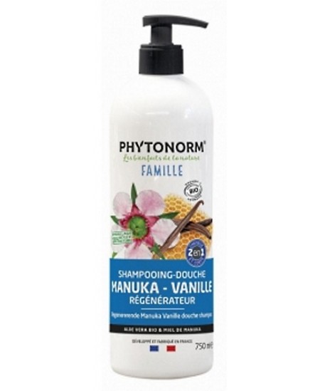 Phytonorm - Shampooing douche régénérant Aloé Miel de Manuka senteur Vanille - 750ml familial et hydratant Espritphyto Phytonorm - Shampooing douche régénérant Aloé Miel de Manuka senteur Vanille - 750ml familial et hydratant Espritphyto