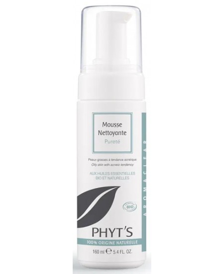 Phyts - Mousse nettoyante pureté peaux grasses à tendance acnéique AROMACLEAR - 160ml Phyts - Mousse nettoyante pureté peaux grasses à tendance acnéique AROMACLEAR - 160ml