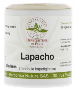 Lapacho écorce 250 mg - 60 gélules - Herboristerie de Paris pau d'arco Tabebuia impetiginosa Espritphyto