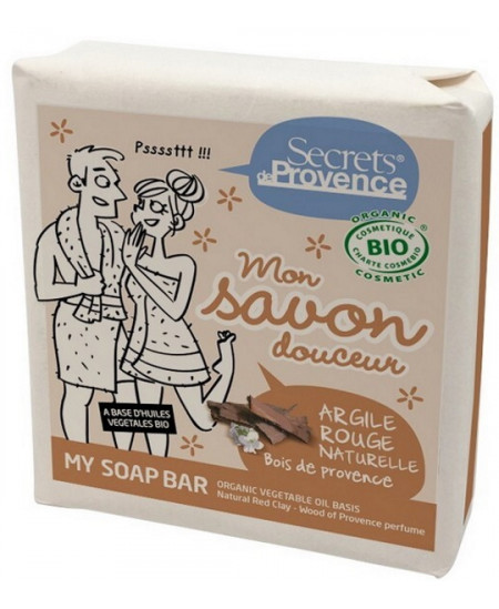Secrets De Provence - Mon savon douceur argile rouge parfum Bois de Provence - 100 gr Secrets De Provence - Mon savon douceur argile rouge parfum Bois de Provence - 100 gr