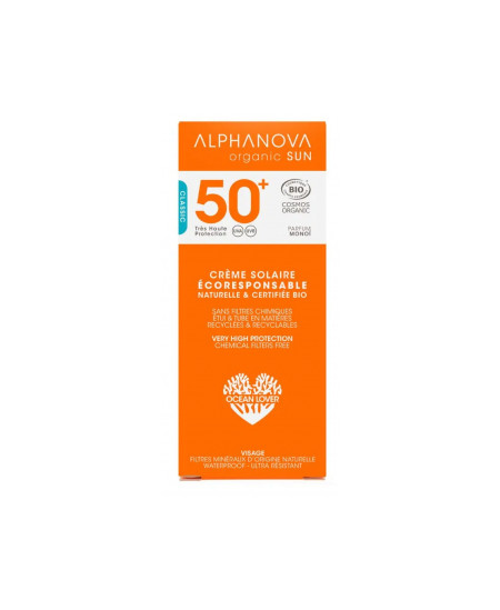 Crème fluide solaire très haute protection SPF 50+ - 50 gr - Alphanova écrans minéraux Espritphyto