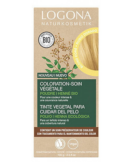 Logona - Coloration soin végétale Blond doré 100  gr coloration capillaire blé doré Espritphyto