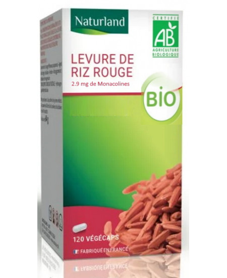 Naturland - Levure de riz rouge bio 120 gélules végétales contre le cholestérol Espritphyto