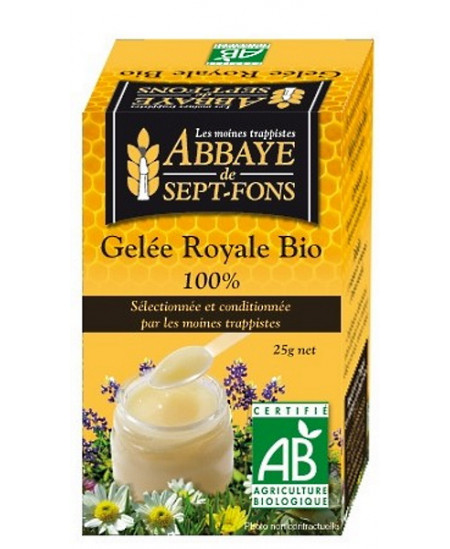 Gelée royale bio Abbaye de Sept Fons - 25 gr - gelée royale non congelée Espritphyto Gelée royale bio Abbaye de Sept Fons - 25 gr - gelée royale non congelée Espritphyto