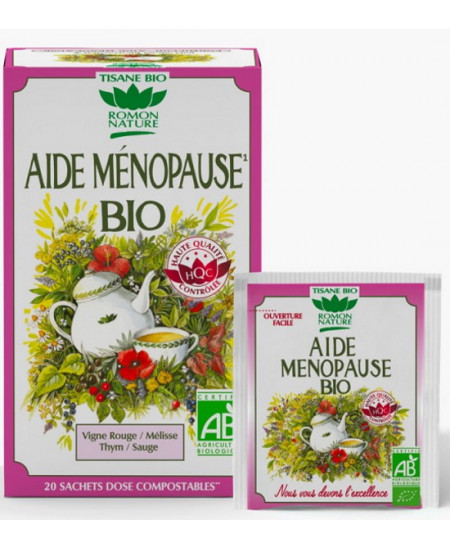 Tisane Aide Ménopause bio - 20 sachets - Romon Nature plénitude pour les femmes de plus de 50 ans Espritphyto Tisane Aide Ménopause bio - 20 sachets - Romon Nature plénitude pour les femmes de plus de 50 ans Espritphyto