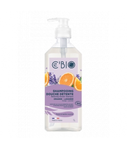 Shampooing douche Orange Lavande - 1 L - C'bio shampoing douche douceur espritphyto