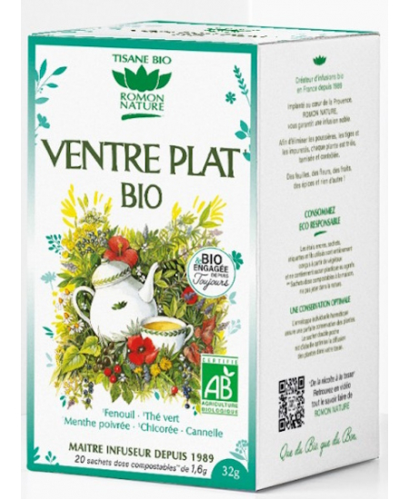 Tisane Ventre plat - 20 sachets - Romon Nature action anti ballonnements silhouette Espritphyto Tisane Ventre plat - 20 sachets - Romon Nature action anti ballonnements silhouette Espritphyto