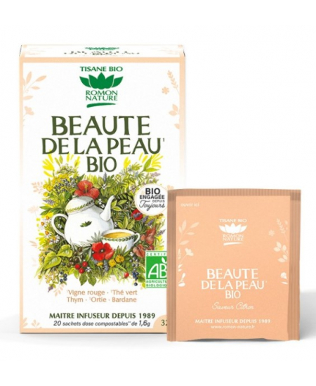 Romon Nature - Tisane Beauté de la Peau bio 20 sachets infusion dépurative Espritphyto