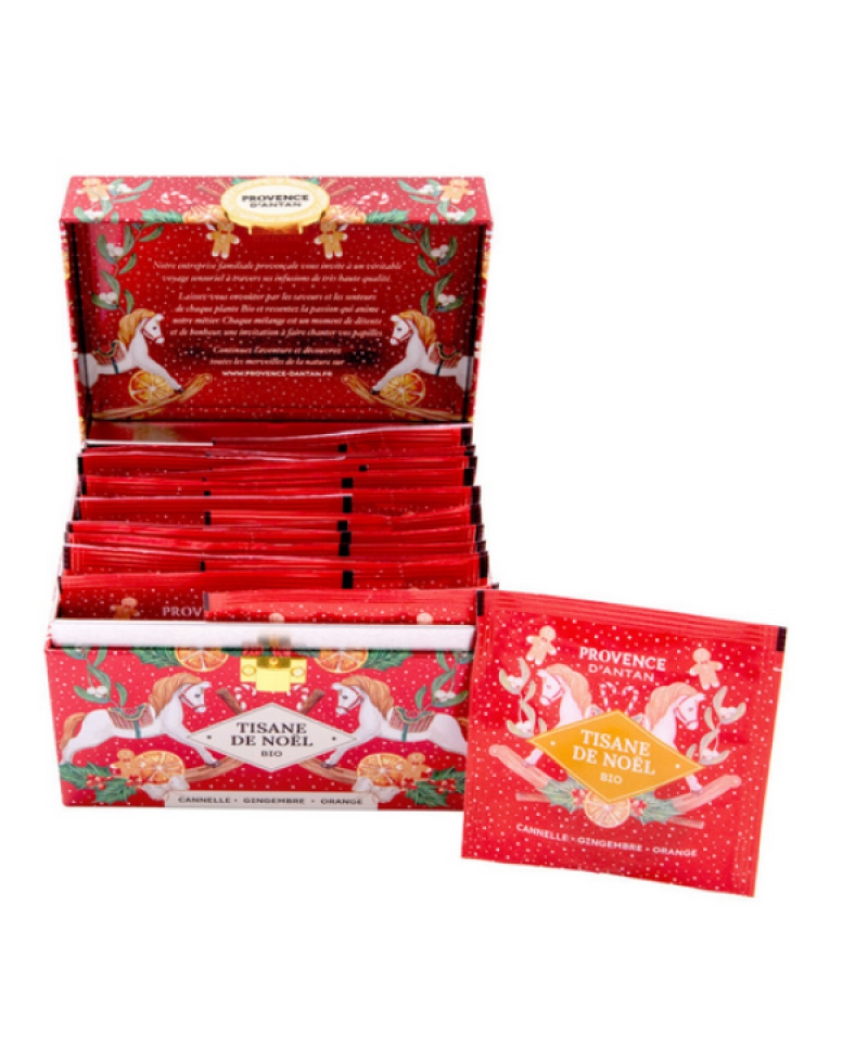 Provence d'Antan Tisane de Noël biologique coffret métal 24 sachets  infusion épicée de noel Espritphyto