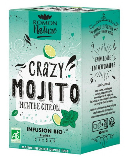 Romon Nature - Infusion Crazy Mojito menthe citron bio 16 sachets