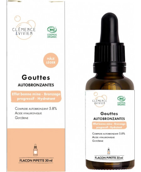 Clémence et Vivien Gouttes autobronzantes hâle léger 30 ml