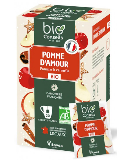 Bio Conseils Infusion Pomme d'Amour Bio camomille matricaire 20 sachets tisane digestion relaxation Espritphyto
