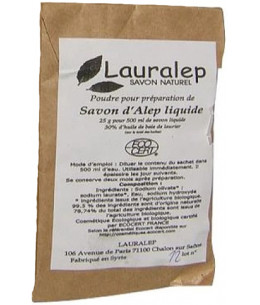 Préparation recharge pour savon liquide d'Alep - 25 g pour 500ml - Lauralep peau sensible Espritphyto