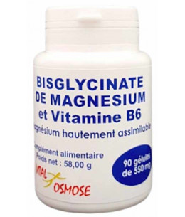 Vital Osmose Bisglycinate de Magnésium Vitamine B6 90 gélules