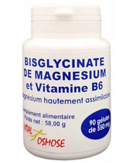 Vital Osmose Bisglycinate de Magnésium Vitamine B6 90 gélules