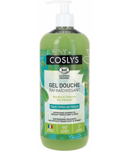 Coslys Gel douche rafraîchissant Menthe Chanvre 1L gel douche bio aloe vera Espritphyto