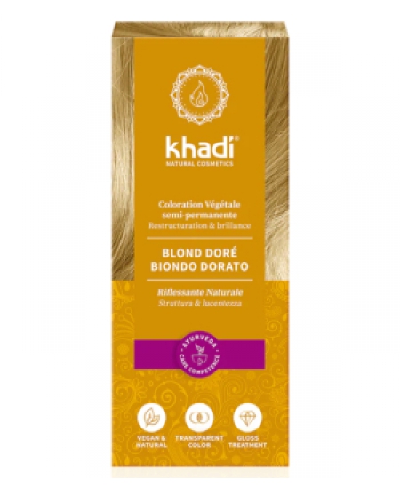 Khadi coloration végétale Blond doré 100gr reflets dorés espritphyto Khadi coloration végétale Blond doré 100gr reflets dorés espritphyto