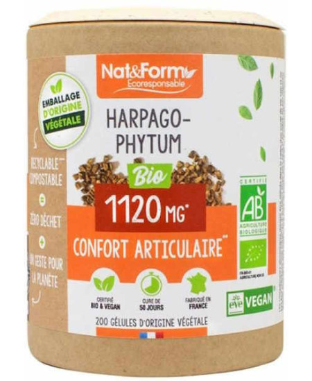 Nat et Form - Harpagophytum Bio 200 gélules modèle cure Espritphyto Nat et Form - Harpagophytum Bio 200 gélules modèle cure Espritphyto