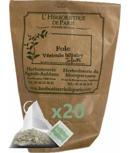 Herboristerie de Paris Tisane Foie Vésicule Biliaire 20 infusettes concentrées de 2gr