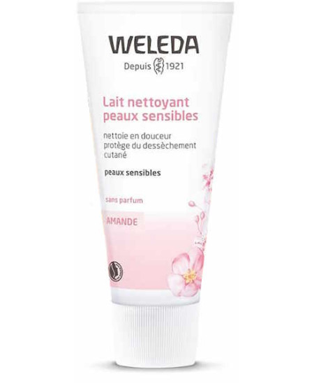Lait nettoyant peaux sensibles confort à l'amande - 75 ml - Weleda huile d'amande douce Espritphyto