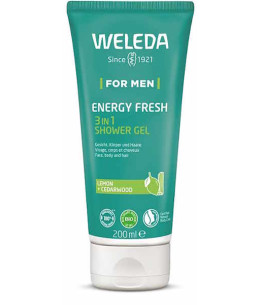 Weleda Gel Douche Men 3 en 1 Energy Fresh pour Homme 200ml Gel douche 3 en 1 tonifiant Espritphyto