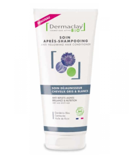 Dermaclay Soin Déjaunisseur cheveux gris et blancs 200ml produit de Soin capillaire Espritphyto