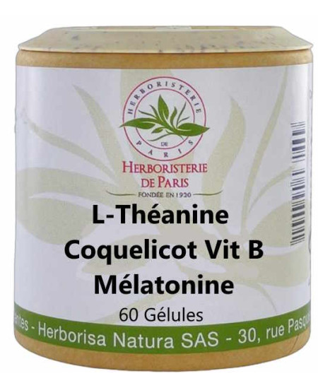 Bras de Morphée - L-théanine coquelicot Mélatonine vitamines B - 60 Gélules - Herboristerie de Paris Espritphyto Bras de Morphée - L-théanine coquelicot Mélatonine vitamines B - 60 Gélules - Herboristerie de Paris Espritphyto