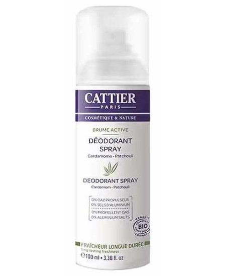 Cattier Brume active déodorant spray Cardamome Patchouli 100ml espritphyto sans gaz propulseur Cattier Brume active déodorant spray Cardamome Patchouli 100ml espritphyto sans gaz propulseur