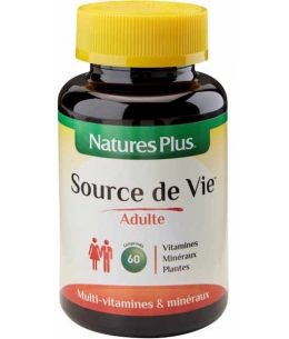 Source de Vie Adulte - 60 Comprimés - Nature's Plus 40 actifs anti fatigue et aidant l'immunité Espritphyto