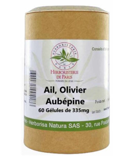 Herboristerie de Paris Ail Olivier Aubépine 60 gélules Ail + Olivier + Aubépine  Complément alimentaire Espritphyto