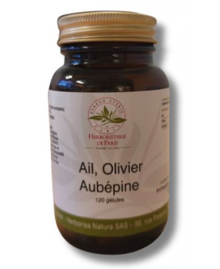Herboristerie de Paris Ail Olivier Aubépine 120 gélules Ail + Olivier + Aubépine  Complément alimentaire Espritphyto