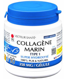 Vecteur Santé Collagène Marin de type 1 - 90 gélules Collagène Marin Type 1 Espritphyto collagène hydrolysé