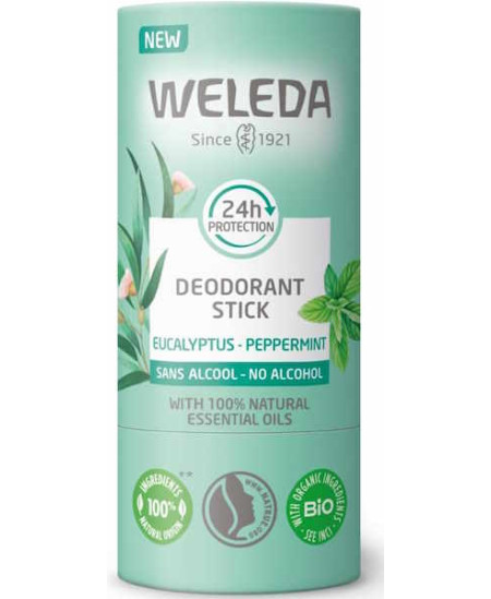 Weleda Déodorant solide 24H Eucalyptus Menthe poivrée 50gr deodorant bio eucalyptus peppermint Espritphyto Weleda Déodorant solide 24H Eucalyptus Menthe poivrée 50gr deodorant bio eucalyptus peppermint Espritphyto
